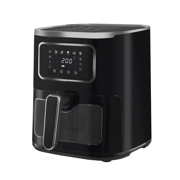 Freidora sin aceite negra digital 5L. con ventana Kuken