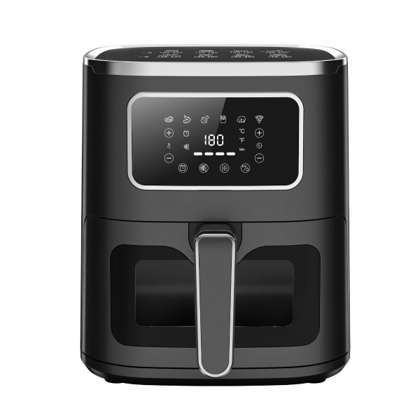Freidora sin aceite negra digital 5L. con ventana Kuken